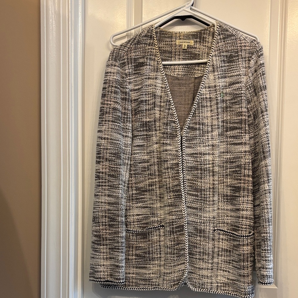 Max Studio Black and White Textured Blazer